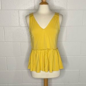 Yellow Mustard Deep V Flowy Tank Y16